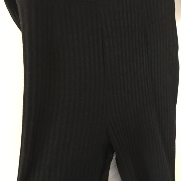Plus Size Black Ribbed Knit Choker Jumpsuit - Picture 5 of 6